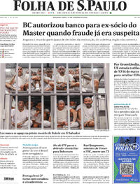 Capa do jornal Folha de S.Paulo 19/01/2026