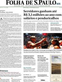 Capa do jornal Folha de S.Paulo 19/02/2026