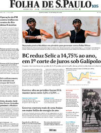 Capa do jornal Folha de S.Paulo 19/03/2026