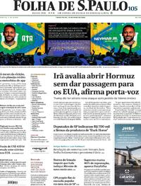 Capa do jornal Folha de S.Paulo 19/05/2026