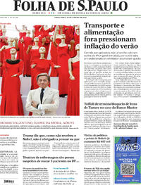 Capa do jornal Folha de S.Paulo 20/01/2026