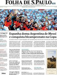 Capa Folha de S.Paulo 20/07/2026