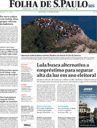 Capa do jornal Folha de S.Paulo 21/04/2026