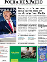 Capa do jornal Folha de S.Paulo 22/01/2026