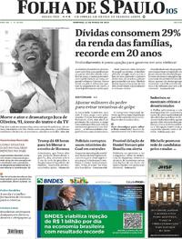 Capa do jornal Folha de S.Paulo 22/03/2026