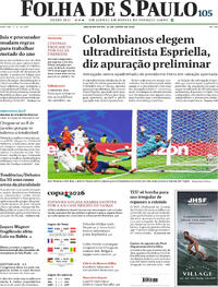 Capa do jornal Folha de S.Paulo 22/06/2026