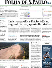 Capa Folha de S.Paulo 22/08/2026