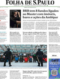 Capa do jornal Folha de S.Paulo 24/01/2026