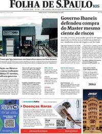 Capa do jornal Folha de S.Paulo 24/02/2026
