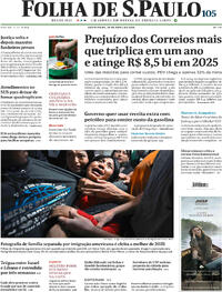 Capa do jornal Folha de S.Paulo 24/04/2026