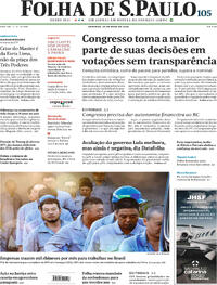 Capa do jornal Folha de S.Paulo 24/05/2026