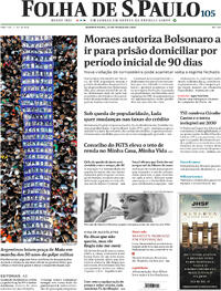 Capa do jornal Folha de S.Paulo 25/03/2026