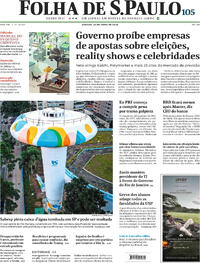 Capa do jornal Folha de S.Paulo 25/04/2026