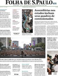 Capa do jornal Folha de S.Paulo 25/05/2026