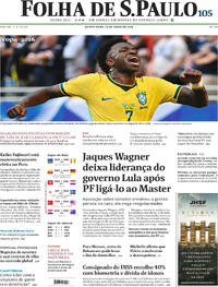 Capa do jornal Folha de S.Paulo 25/06/2026