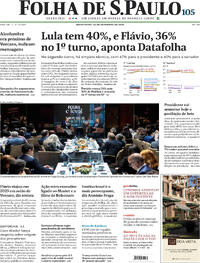 Capa do jornal Folha de S.Paulo 25/09/2026