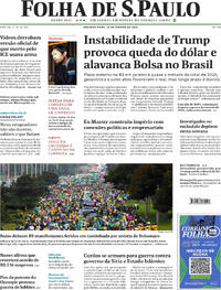 Capa do jornal Folha de S.Paulo 26/01/2026