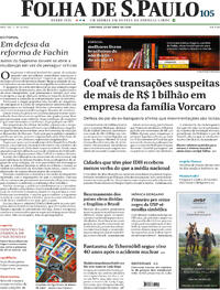 Capa do jornal Folha de S.Paulo 26/04/2026
