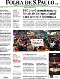 Capa do jornal Folha de S.Paulo 26/05/2026