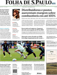 Capa do jornal Folha de S.Paulo 27/03/2026