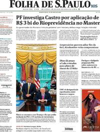 Capa do jornal Folha de S.Paulo 27/05/2026