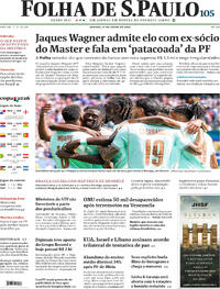 Capa do jornal Folha de S.Paulo 27/06/2026