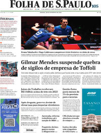 Capa do jornal Folha de S.Paulo 28/02/2026