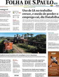 Capa do jornal Folha de S.Paulo 28/06/2026