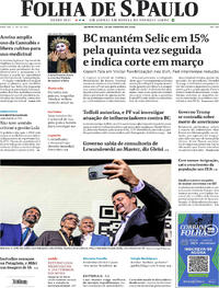 Capa do jornal Folha de S.Paulo 29/01/2026