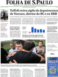 Capa do jornal Folha de S.Paulo 30/01/2026