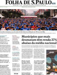 Capa do jornal Folha de S.Paulo 30/03/2026