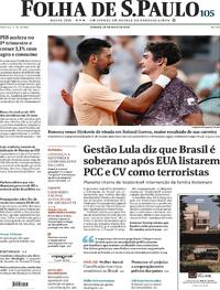 Capa do jornal Folha de S.Paulo 30/05/2026
