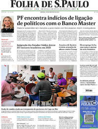 Capa do jornal Folha de S.Paulo 31/01/2026