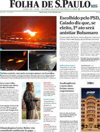 Capa do jornal Folha de S.Paulo 31/03/2026