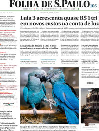 Capa do jornal Folha de S.Paulo 31/05/2026