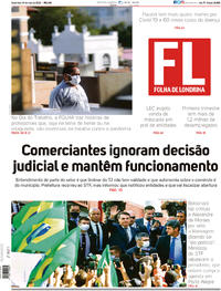 Capa do jornal Folha Londrina 01/05/2020