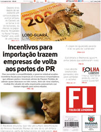 Capa do jornal Folha Londrina 01/08/2020