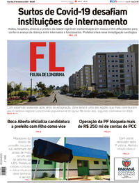Capa do jornal Folha Londrina 01/09/2020