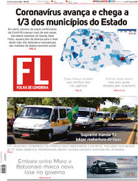 Capa do jornal Folha Londrina 02/05/2020