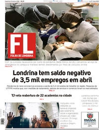 Capa do jornal Folha Londrina 03/06/2020