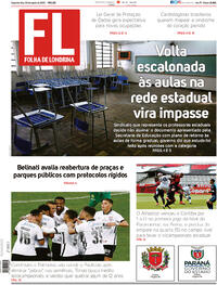 Capa do jornal Folha Londrina 03/08/2020