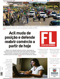Capa do jornal Folha Londrina 04/05/2020