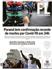 Capa do jornal Folha Londrina 05/06/2020
