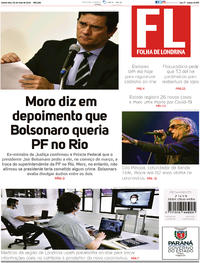 Capa do jornal Folha Londrina 06/05/2020