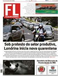 Capa do jornal Folha Londrina 06/07/2020