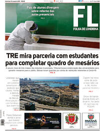 Capa do jornal Folha Londrina 06/08/2020
