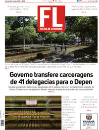 Capa do jornal Folha Londrina 06/11/2020