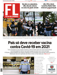 Capa do jornal Folha Londrina 08/06/2020