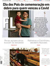 Capa do jornal Folha Londrina 08/08/2020