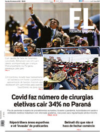 Capa do jornal Folha Londrina 08/09/2020
